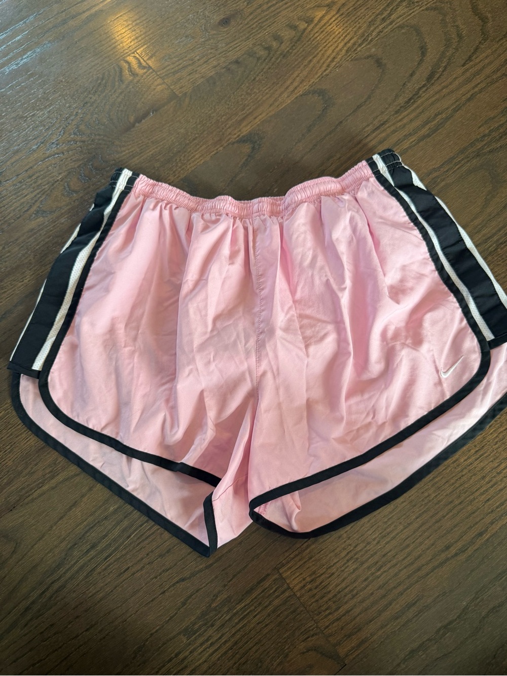 Nike Dri-FIT Women's Pink Solid Running Shorts Lined Elastic Waist Polyester